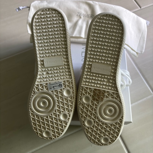Zimmermann Cream Lace-Up Sneakers - Picture 5 of 6